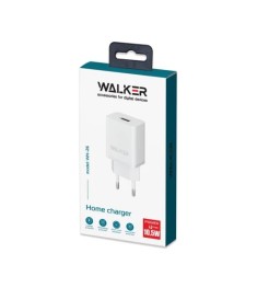 Walker WH-26 2.1A Adapter (1USB) + MicroUSB Cable (White)